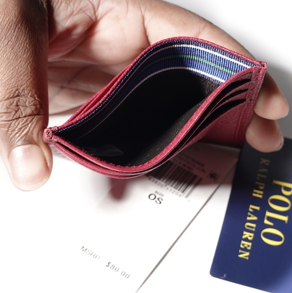 🆕POLO RALPH LAUREN PEBBLED CARD CASE - Picture 3 of 4